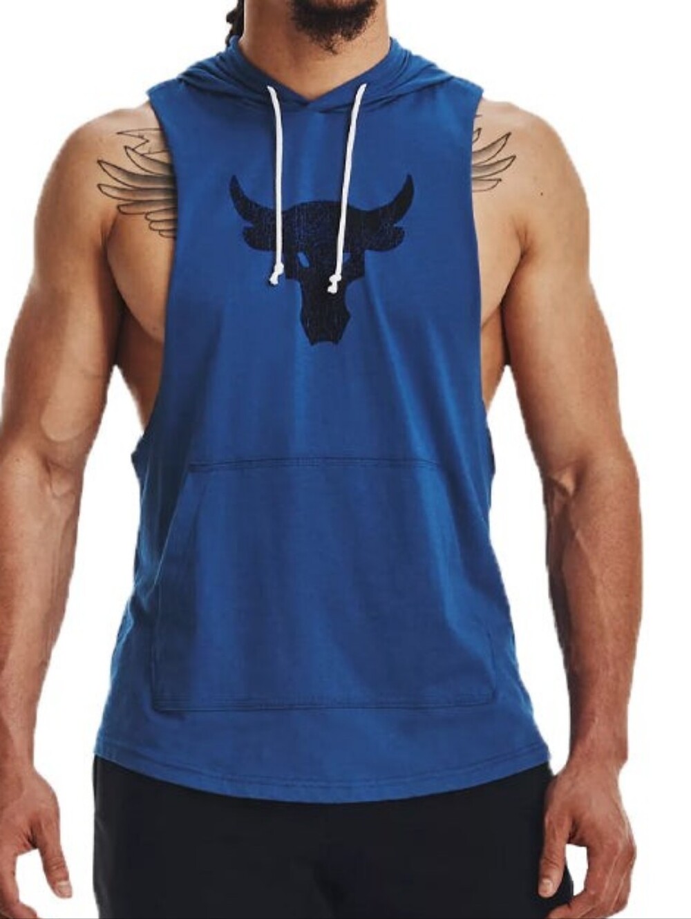 Under Armour  Project Rock Hoodie Tank with Bull Logo
